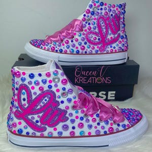 Kids Bling Converse-Birthday Converse-Custom Sneakers-Bling Chuck Taylors-Bling Sneakers-Toddler Shoes