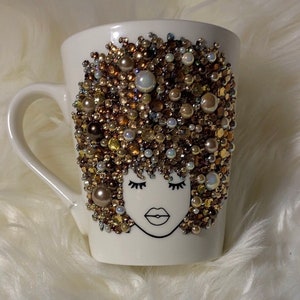Nikki 2 •Bling Mug•Sassy Diva Mug•African American Woman Bling Mug• Bling Coffee Cup•Custom Drinkware• Personalized Bling Mug