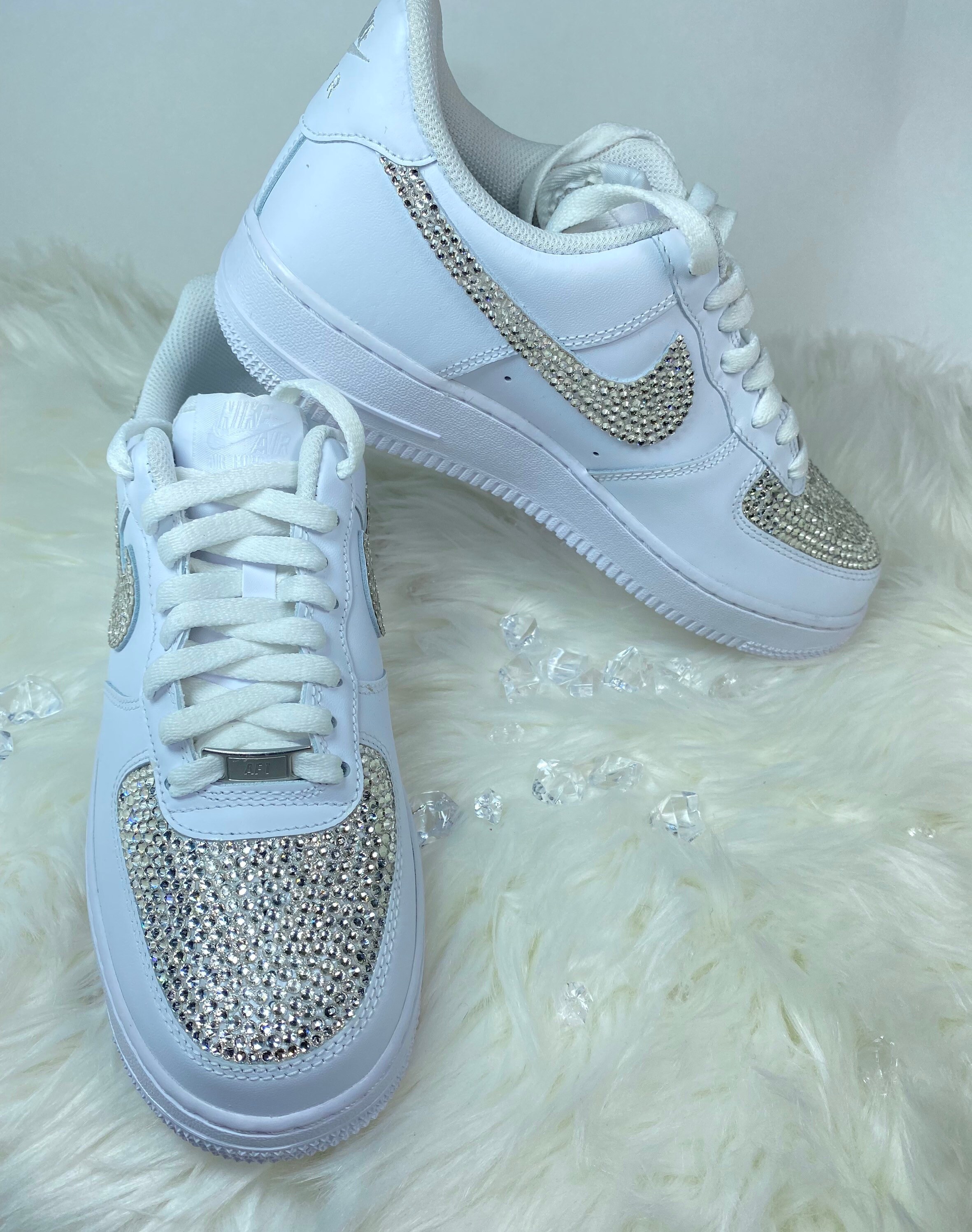 air force 1 white lace bling
