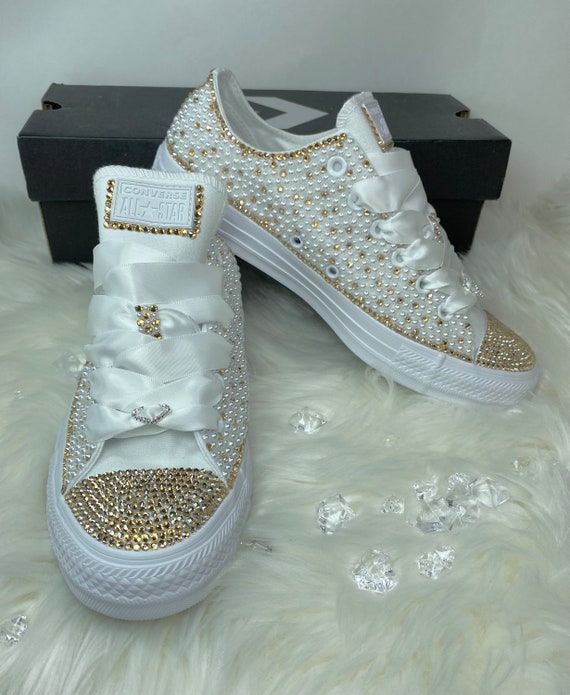 Not Rated Diva Rose Gold Bling Tennis Shoes 6