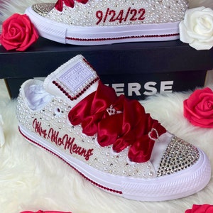 Braut Sneakers-Chucks und Perlen-Bling Chuck Taylors-Bling Sneakers