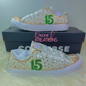 Hochzeits-Braut-Sneakers•Geburtstagsschuhe•Bling Chuck Taylors•Bling Sneakers