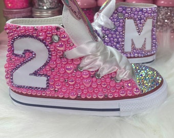 Unicorn Bling Converse-Birthday Converse-Custom Sneakers-Bling Chuck Taylors-Bling Sneakers-Toddler Shoes