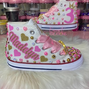 Kids Bling Converse-Birthday Converse-Custom Sneakers-Bling Chuck Taylors-Bling Sneakers-Toddler Shoes