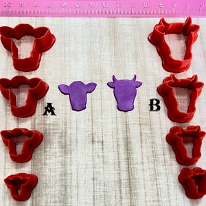 Cow Head Cutter Animals for Cookie or Fondant Cutter and Polymer Clay, Jewelry Earrings Mini Stud Making  #371