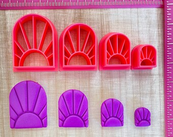 Sunny Arch Shaped Clay Embossing Cutters for Polymer Clay, Jewelry Earrings Making   #132