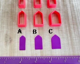 Pointed Arch Cutter Or Narrow Arch for Cookie Fondant Cutter or Polymer Clay, Jewelry Earrings Making   #133
