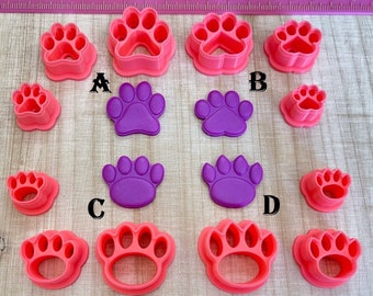 Dog Cat Paw Cutters Embossing for Cookie Fondant Polymer Clay Jewelry Earrings Mini Micro Stud Making   #232