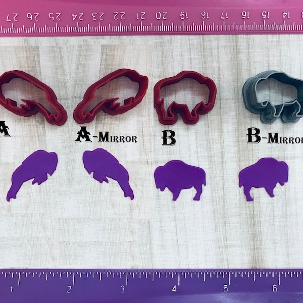Buffalo Cutter Animals for Polymer Clay Jewelry Earring Mini Stud Making Cookie Fondant Cutter  #505