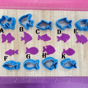 Fish Cutters Tropical Bass Gold for Polymer Clay Jewelry Earring Mini Stud Making Cookie Fondant Cutter   #379