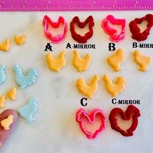 Chicken Rooster Chicks Cutter Duck Chicks for Cookie Fondant or Polymer Clay, Jewelry Earrings Mini Micro Stud Making   #509