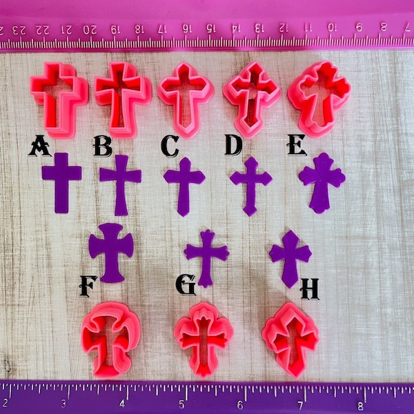 Cross and Holy Cross Cutters for Polymer Clay Jewelry Earring Mini Stud Making Cookie Fondant Cutter   #745