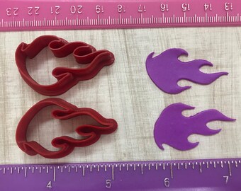 Mirrored Fire Flame Set Cutter for Cookie or Fondant & Polymer Clay, Jewelry Earrings Making   #205