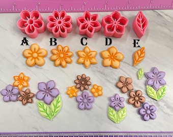 Flowers or Leaf Cutters Embossing for Cookie or Fondant & Polymer Clay, Jewelry Earrings Making  #438