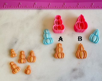 Thanksgiving Stack Pumpkin Cutters for Cookie Fondant & Polymer Clay Jewelry Earrings Mini Stud Making  #675