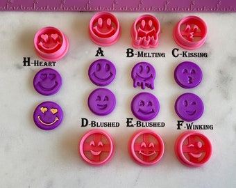Smiley Embossing Cutters Halloween for Cookie or Fondant & Polymer Clay, Jewelry Stud Earrings Making  #269