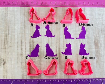 Cat Cutter Animals for Cookie Fondant and Polymer Clay, Jewelry Earrings Mini Stud Making  #377