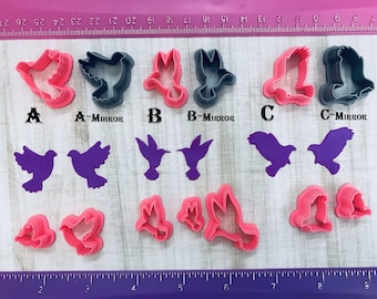 Birds Cutters Dove Hummingbird Eagle Animals for Cookie or Fondant & Polymer Clay, Jewelry Earrings Making   #362