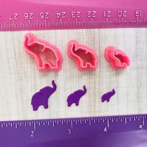 Elephant Cutters for Cookie or Fondant Cutter or Polymer Clay, Jewelry Earrings Making 507 image 2