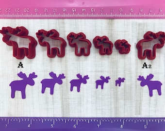 Moose Cutter or Mirror Moose for Polymer Clay Jewelry Earring Making Cookie Fondant Cutter   #506