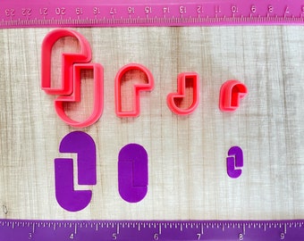 Thirds Arch Shape Cutter for Cookie or Fondant & Polymer Clay, Jewelry Earrings Making   #126