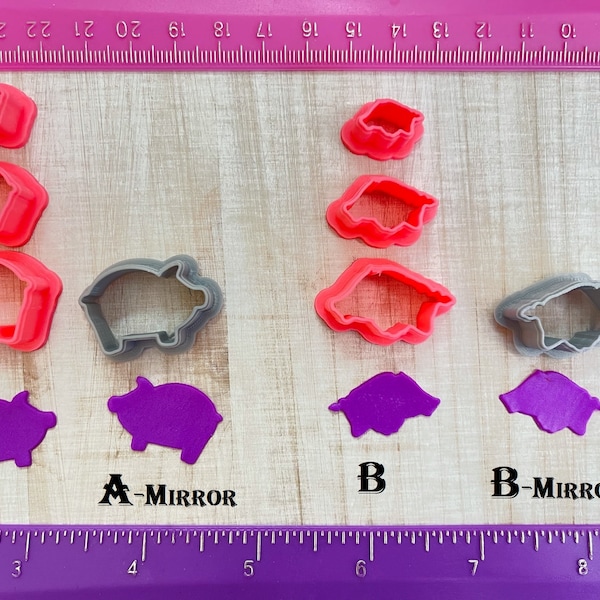 Pig Hog Cutter or Arkansas Razorback Animals for Cookie or Fondant Cutter and Polymer Clay, Jewelry Earrings Making  #370