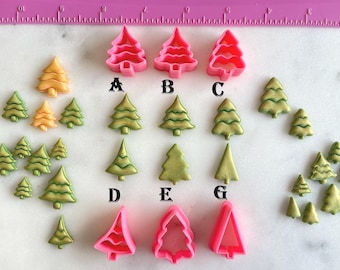 Tree Cutters Christmas Cookie Fondant & Polymer Clay Mini Micro Stud Jewelry Earring #758