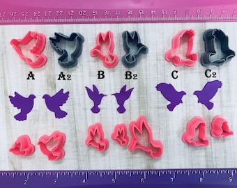 Birds Cutters Dove Hummingbird Eagle Animals for Cookie Fondant & Polymer Clay Jewelry Earrings Making Mini Stud  #362