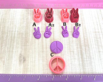 Peace Sign Embossing Cutter for Cookie or Fondant & Polymer Clay, Jewelry Earrings Making  #691