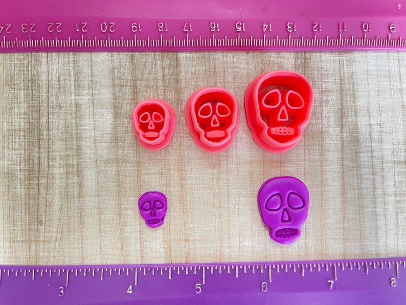 Halloween Skulls Embossing Cutter Day of the Dead for Cookie or Fondant & Polymer Clay, Jewelry Earrings Making 688 image 6