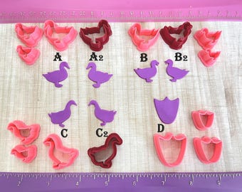 Duck or Duck Footprint Cutters for Cookie Fondant Cutter or Polymer Clay, Jewelry Earrings Making   #230