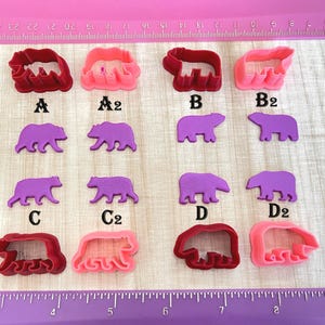 Bear or Grizzly Polar Bear Cutters for Cookie Fondant Cutter or Polymer Clay, Jewelry Earring Making Mini Stud   #358
