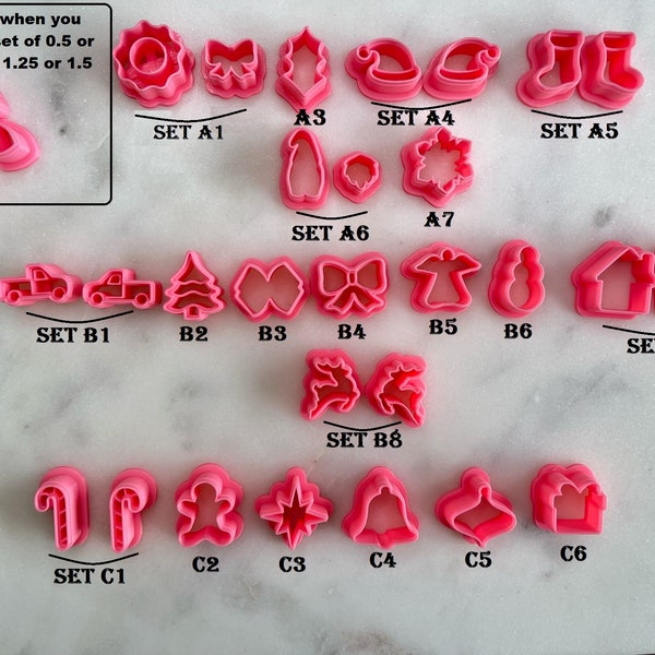 Christmas Cutters Collection Set of 28+Bonus for Stud Mini Polymer Clay, Jewelry Earrings Making   #763