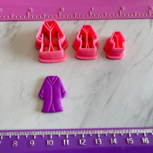 Grad Cutters Graduation Gown Hat Cap Diploma Cookie Fondant & Polymer Clay Jewelry Earring Mini Stud 708 image 2