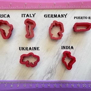 Africa Italy Germany Puerto Rico Ukraine India Bosnia Cutter for Polymer Clay Jewelry Earring Making Mini Stud Cookie Fondant Cutter  #527