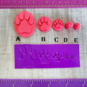 Dog or Cat Paw Stamps Polymer Clay Jewelry Earrings Making Stamps for Soap or Polymer Clay  #1140