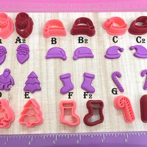 Christmas Cutter Santa Hat Tree Candy Cane Stocking Embossing for Cookie Fondant Polymer Clay, Jewelry Earrings Making   #741
