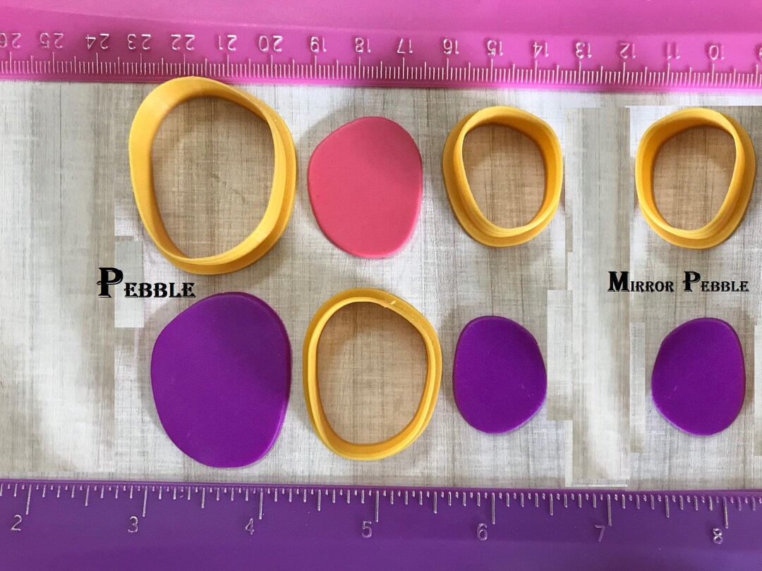 Pebble Cutter or Mirror Pebble Cutter for Polymer Clay, Jewelry Earring