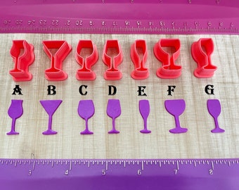 Wine or Champagne Margarita Glass Cutters for Polymer Clay Jewelry Earring Making Cookie Fondant Cutter   #547