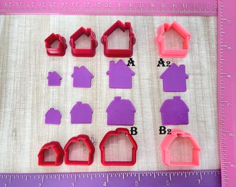 Gingerbread Fairy House with Chimney Cutters for Christmas -Stud Cookie or Fondant & Polymer Clay, Jewelry Earring Making   #726