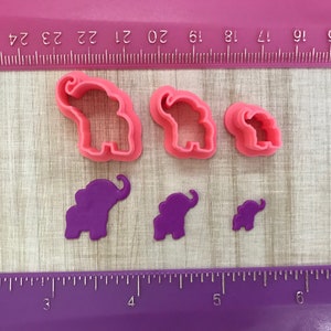 Elephant Cutters for Cookie or Fondant Cutter or Polymer Clay, Jewelry Earrings Making 507 image 6