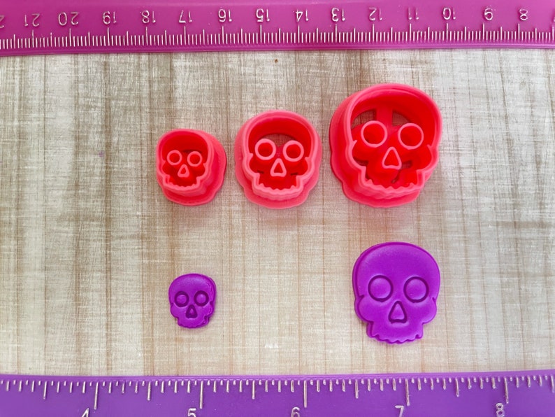 Halloween Skulls Embossing Cutter Day of the Dead for Cookie or Fondant & Polymer Clay, Jewelry Earrings Making 688 image 8