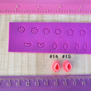 Micro Mini Stud Flowers or Leaves Cutters for Polymer Clay Jewelry Earring Making 95 image 8