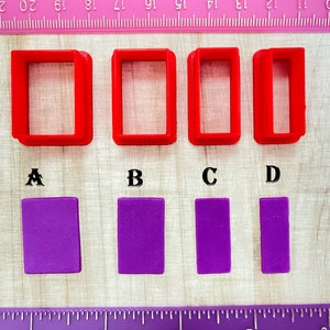 Rectangle Cutters for Cookie or Fondant Cutter and Polymer Clay, Jewelry Earrings Making  #581