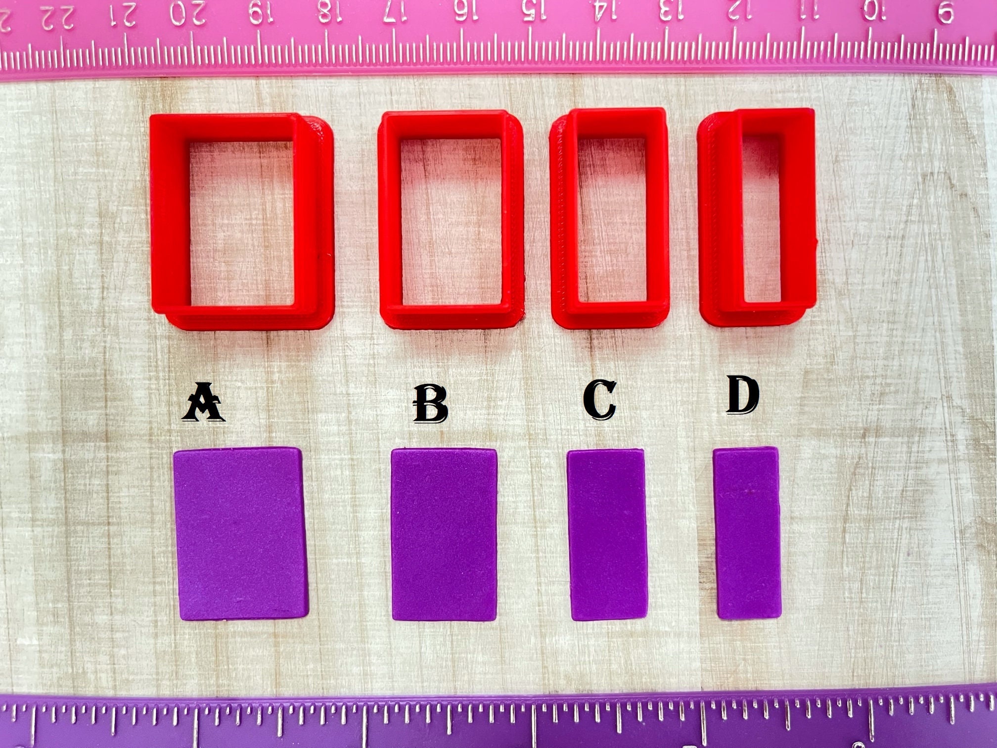 Rectangle Cutters for Cookie or Fondant Cutter and Polymer Clay, Jewelry Earrings Making  #581