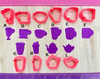 Coffee Cup Cutters Mug Tea Pot Kettle for Polymer Clay Jewelry Earring Mini Stud Making Cookie Fondant  #542
