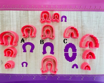 Lucky Horseshoe Arch Cutters for Cookie or Fondant Cutter or Polymer Clay, Jewelry Earrings Making #125