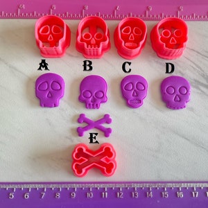 Halloween Skulls Embossing Cutter Day of the Dead for Cookie or Fondant & Polymer Clay, Jewelry Earrings Making 688 image 1