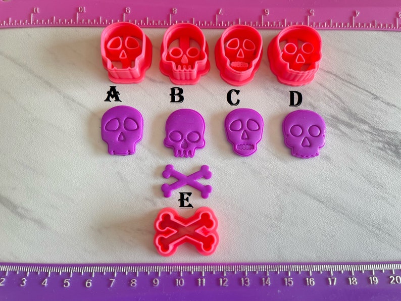 Halloween Skulls Embossing Cutter Day of the Dead for Cookie or Fondant & Polymer Clay, Jewelry Earrings Making 688 image 1