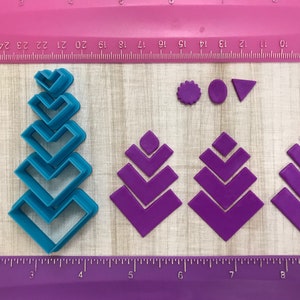 Chevron Cutter for Polymer Clay, Jewelry Earring Mini Stud Making   #270